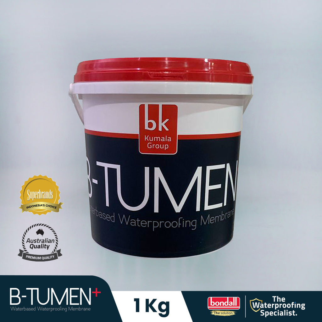 BONDALL B-TUMEN+ - Lapisan Anti Bocor Berbahan Aspal | Untuk Dak Beton dan Talang Air | 1Kg
