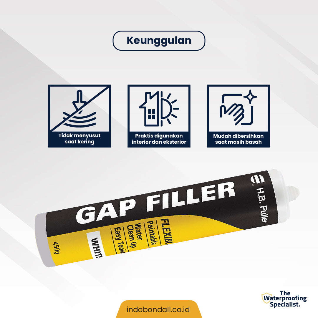 GAP FILLER - Sealant Akrilik Serbaguna | Menambal Retak Rambut untuk Interior & Eksterior | 450gr