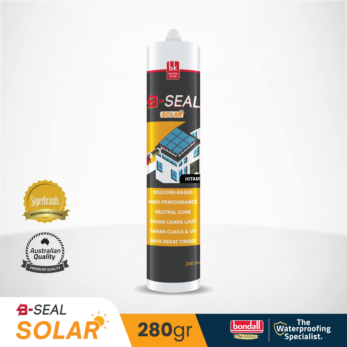 BONDALL B-SEAL SOLAR - Ultra Premium Silicone-Based Neutral Cure Sealant | Untuk Panel Surya | 280Gr
