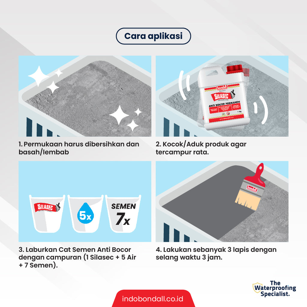 BONDALL SILASEC - Larutan Anti Bocor Permanen | Untuk Dak Beton dan Kolam | 1Kg