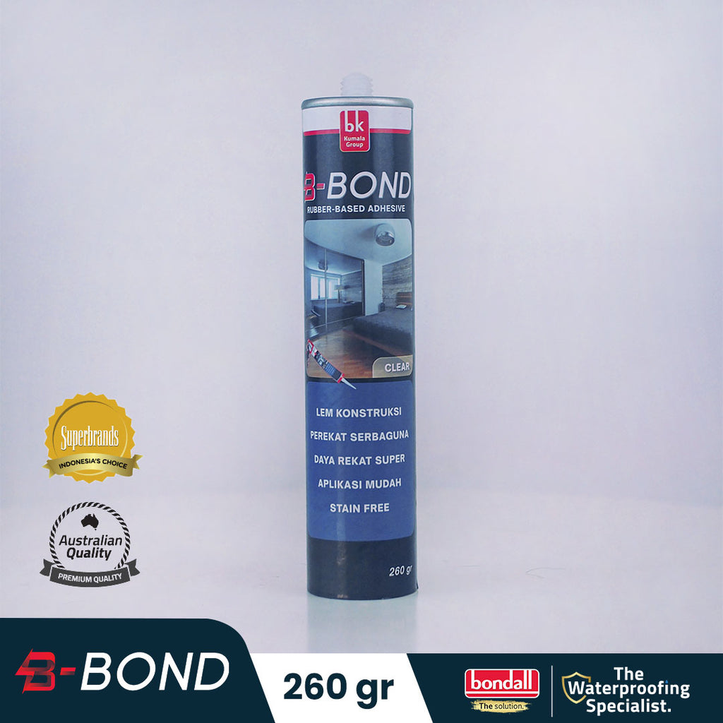 BONDALL B-BOND - Lem Konstruksi Serbaguna dengan Daya Rekat Super | Solvent Rendah Aman untuk Perekat Lantai Kayu Cermin & Panel Dinding | 260gr