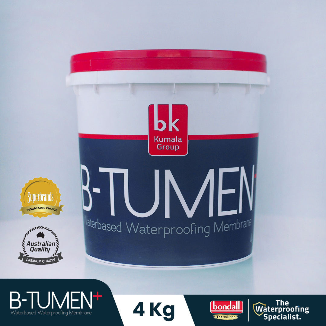BONDALL B-TUMEN+ - Lapisan Anti Bocor Berbahan Aspal | Untuk Dak Beton dan Talang Air | 4Kg
