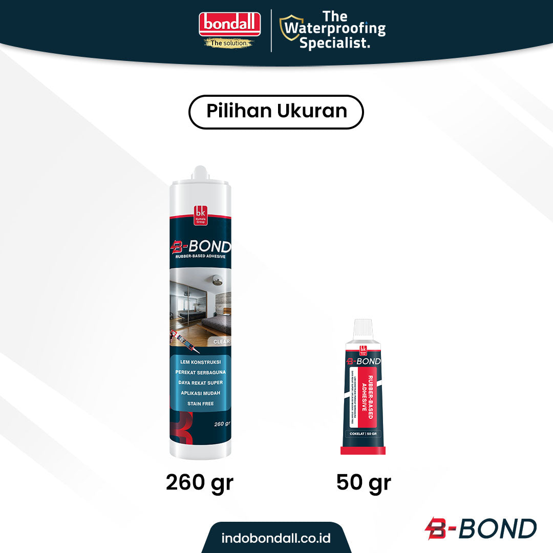 BONDALL B-BOND - Lem Konstruksi Serbaguna dengan Daya Rekat Super | Solvent Rendah Aman untuk Perekat Lantai Kayu Cermin & Panel Dinding | 260gr