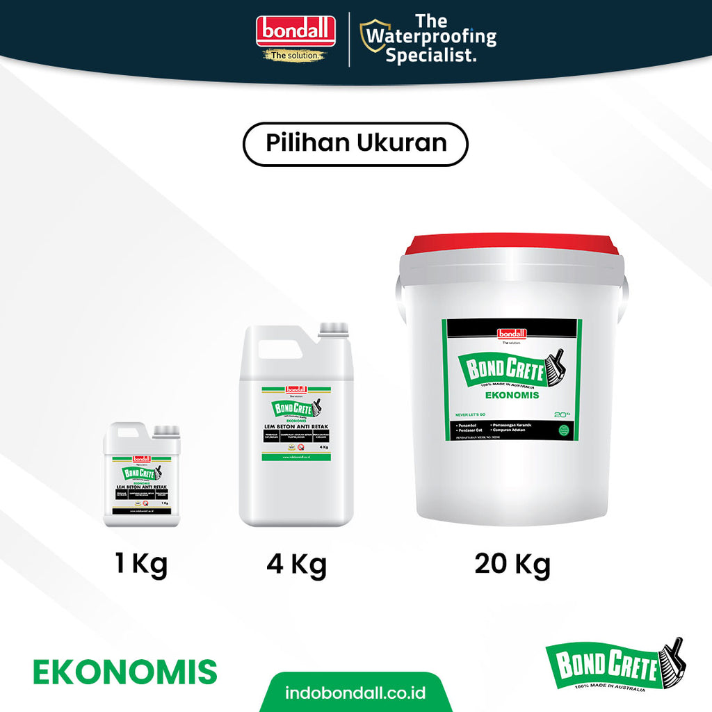 BONDALL BONDCRETE EKONOMIS - Lem Beton Dan Sealer Serbaguna | Anti Retak Menutup Pori-Pori Beton | 20Kg