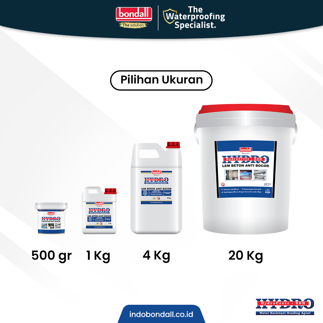 BONDALL HYDROCRETE SBR - Lem Beton Anti Bocor | Untuk Campuran Beton dan Pemasangan Keramik | 1Kg