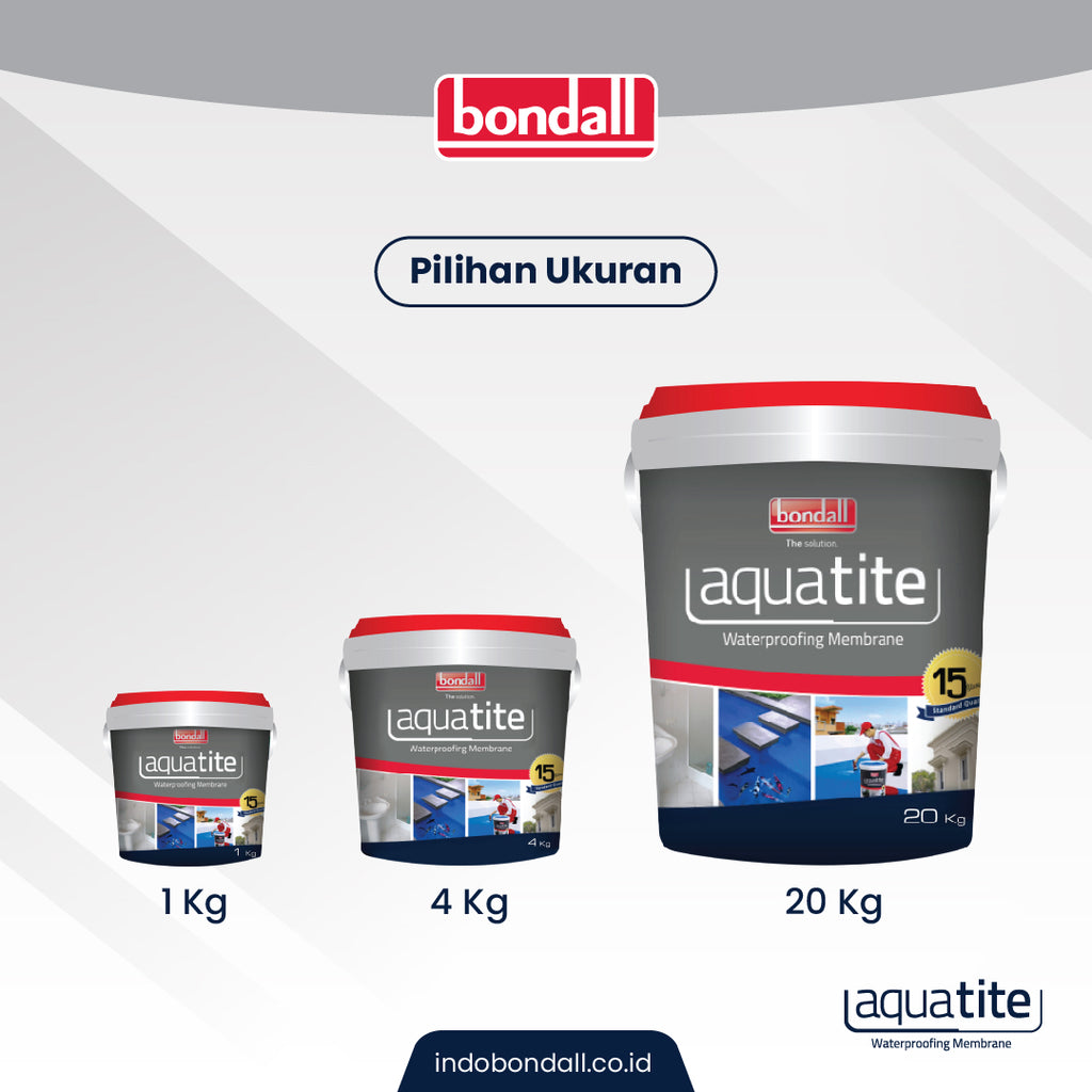 BONDALL AQUATITE - Cat Pelapis Anti Bocor Premium | Untuk Dak Beton, Talang Air, Kolam Ikan | 1Kg
