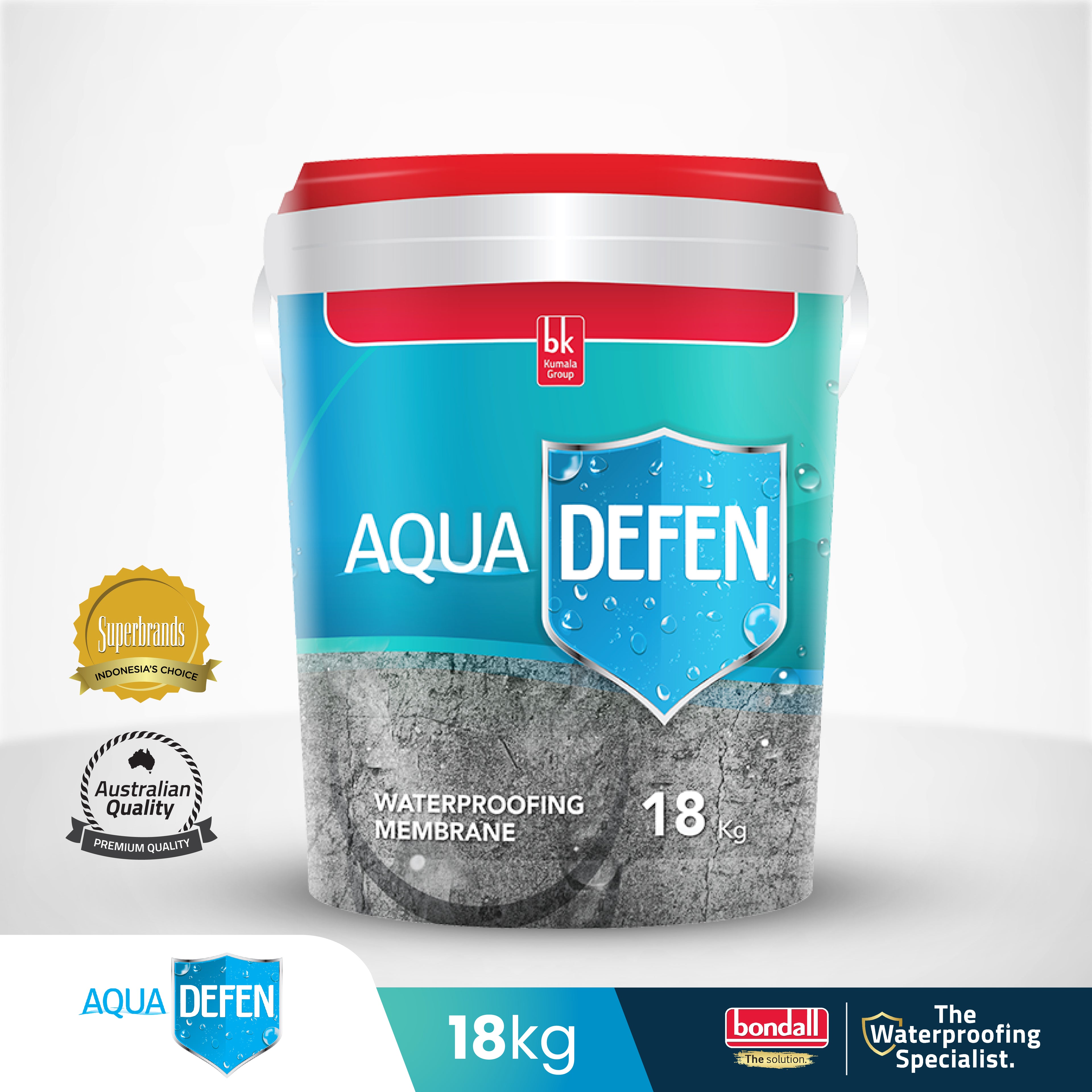 BONDALL AQUADEFEN - Cat Pelapis Anti Bocor Premium | Spesialis Air Mengalir | 18Kg
